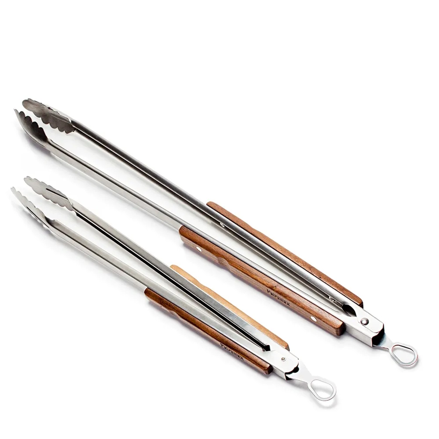 Petromax Grill- und Kohlenzange (klein) aus Edelstahl mit Holzgriffen, Grillutensil.