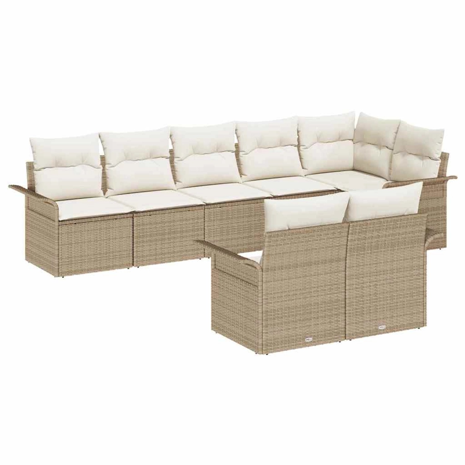 vidaXL 8-Teiliges Garten-Sofa-Set mit Kissen in Beige aus Poly Rattan 33454 günstig online kaufen