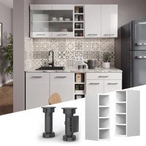 Vicco Hängeschrank R-Line, offener Küchenschrank in Weiß, 20 cm breit.