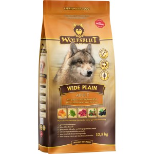 Wolfsblut Wide Plain Adult Trockenfutter, 12,5kg Sack. Pferdefleisch & Süßkartoffel für Hunde.