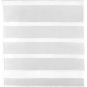 Weiße Bistrogardine mit Raffoptik und Stangendurchzug für Fenster, 100x110 cm.