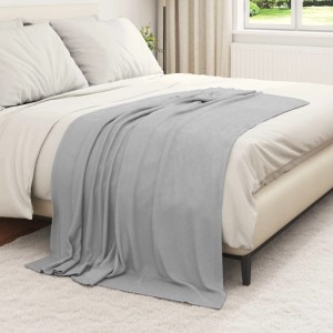 vidaXL Überwurfdecke Grau 170 x 130 cm Fleece 42017017
