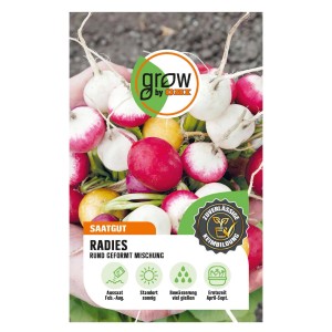 GROW by OBI Radieschen-Mischung: Bunte Radieschen in verschiedenen Farben.
