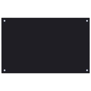 Schwarze DELUKE Küchenrückwand aus Glas, 80x50 cm, als Spritzschutz und Wandverkleidung.