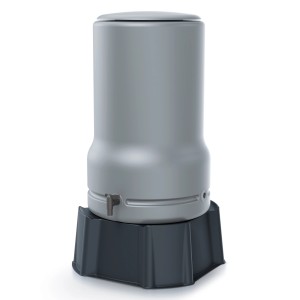 Waterform Regentonnenset Aquabell, 110 l, grau, mit Unterstand und Wasserhahn.