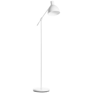 Weiße HOMCOM Stehlampe im Industrie-Design mit verstellbarem Lampenschirm für Innenräume.