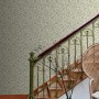 ESTAhome Vliestapete mit grünem Blumenmuster im Vintage-Stil an einer Wand. Dekorative Tapete für Wohnräume.