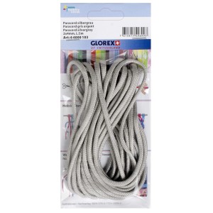 Silbergraue Paracord Nylonschnur, 2x4 mm, 5 m lang, für Schmuckbasteln.