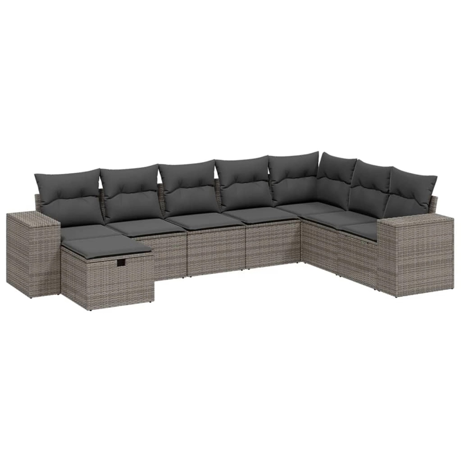 vidaXL 8-Tlg Garten-Sofagarnitur mit Kissen Grau Poly Rattan 3264516 günstig online kaufen