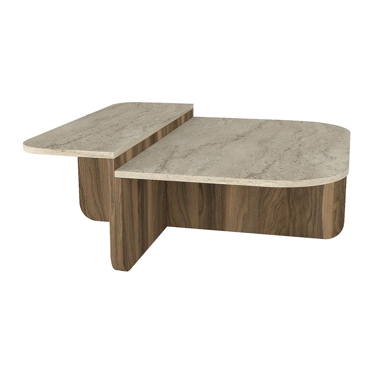Vente-unique Couchtisch Maralia Naturfarben Dunkel  Beige 90 cm