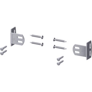 Edelstahl-Elementhalter Set (6-teilig) zur Zaunbau-Befestigung.