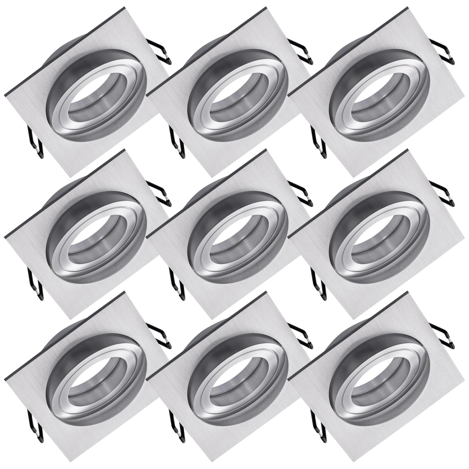 Oktaplex 9er Set Einbauspot Aluminium Lyon Schwenkbar für LED-Module Decken günstig online kaufen