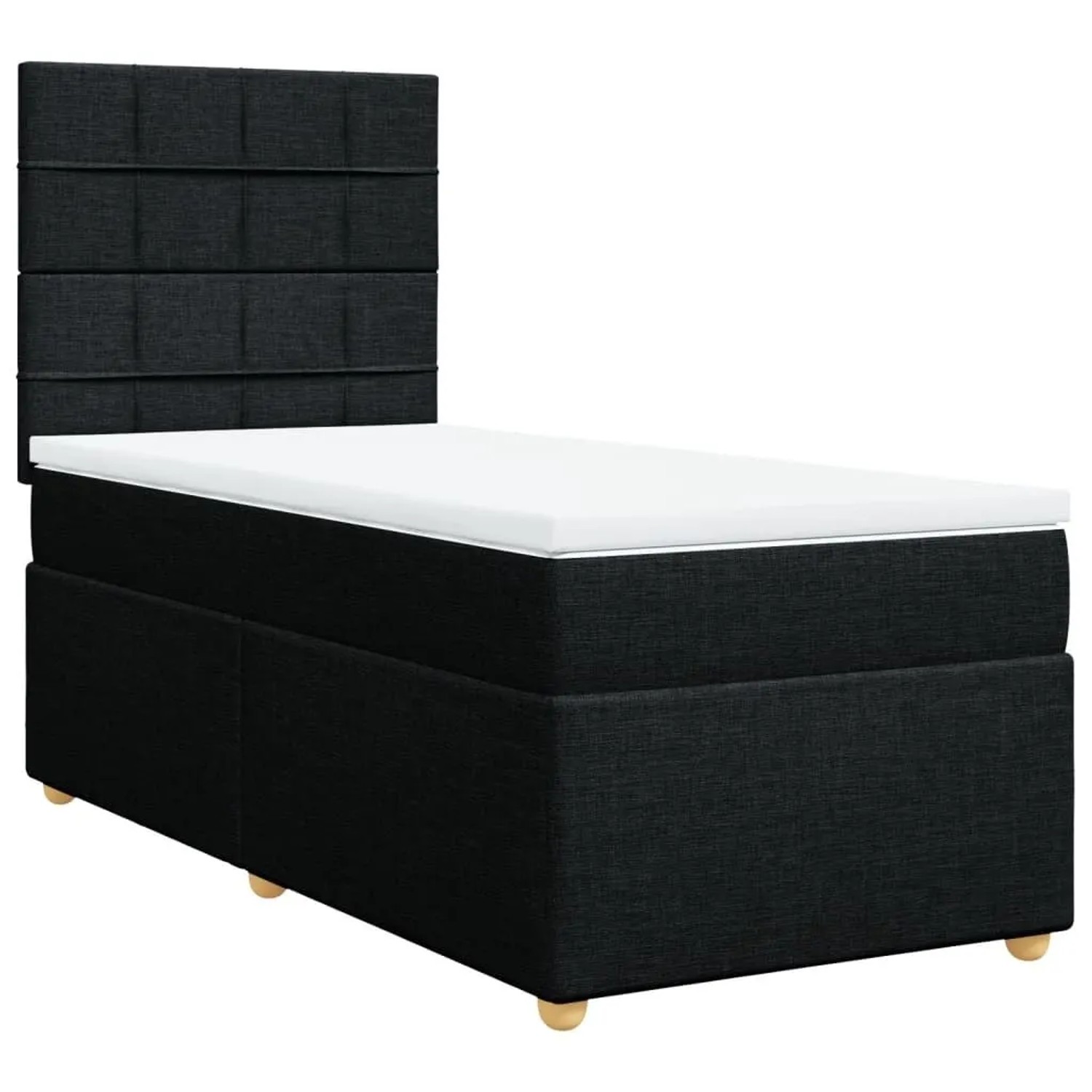 vidaXL Boxspringbett mit Matratze Schwarz 100x200 cm Stoff 3293493 günstig online kaufen