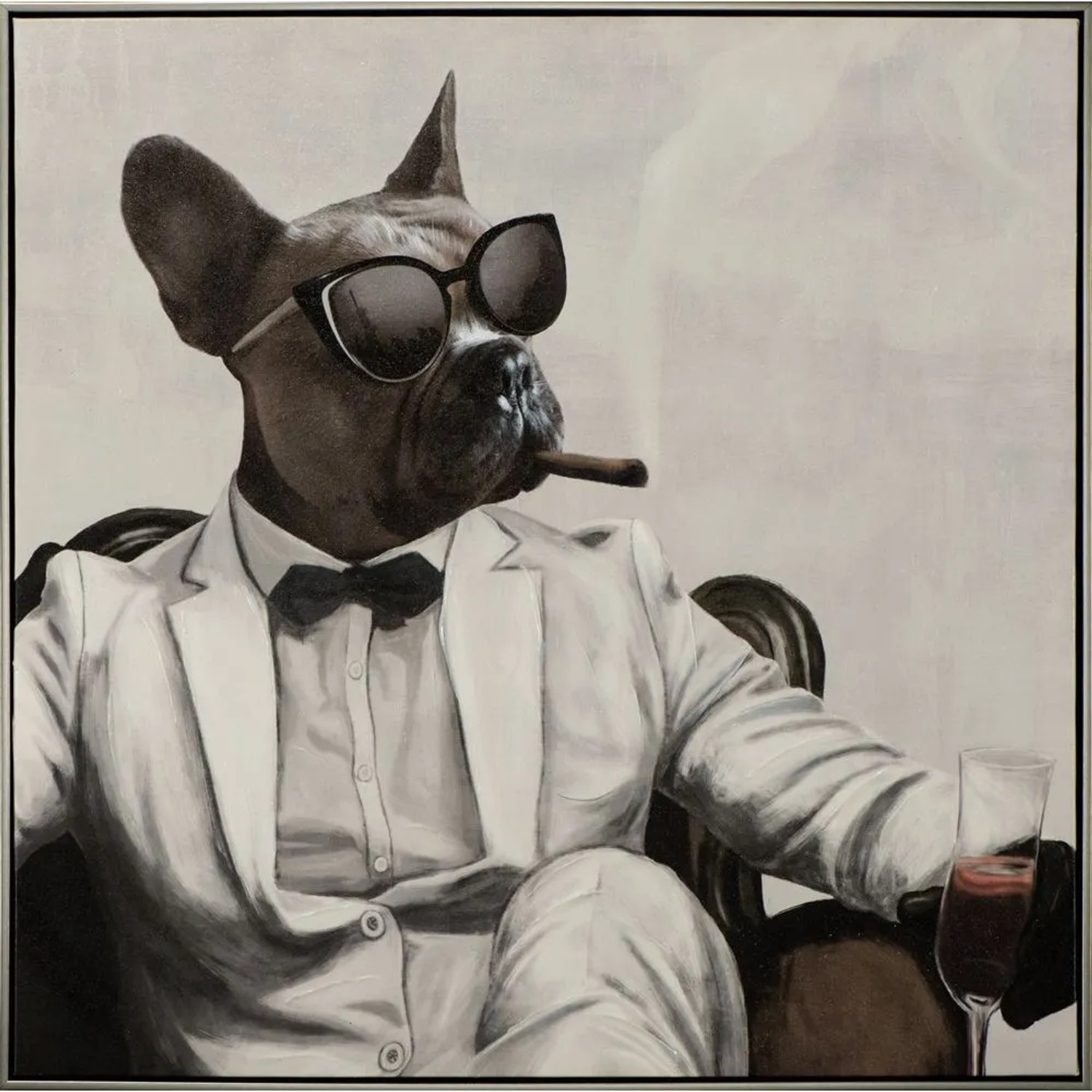 Art Universe Leinwandbild New Yorker Hunde-Mafioso 82 x 82 cm