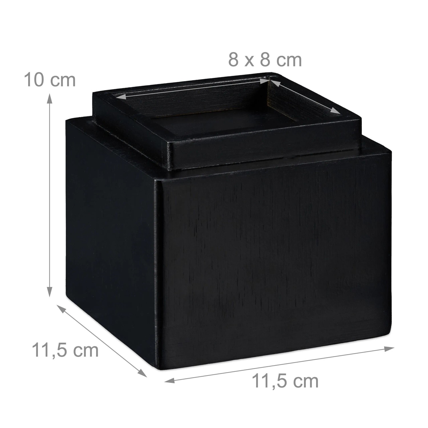 Relaxdays Möbelerhöher 4er Set Bambus Schwarz 10 cm x 11,5 cm x 11,5 cm 1 kg_4