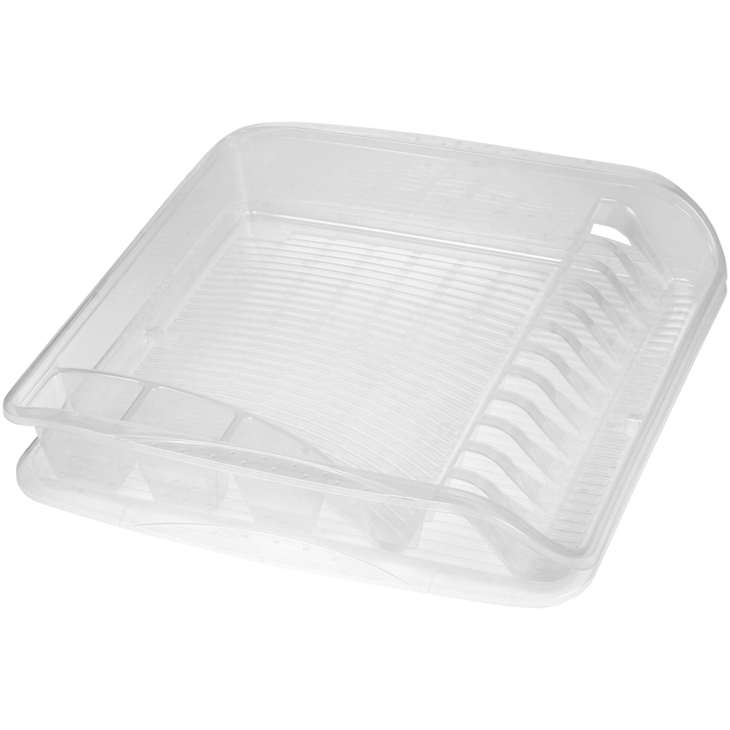 Keeeper Geschirrabtropfkorb Pierre mit Tablett  39,5 cm  x 39,5 cm x 8 cm Transp