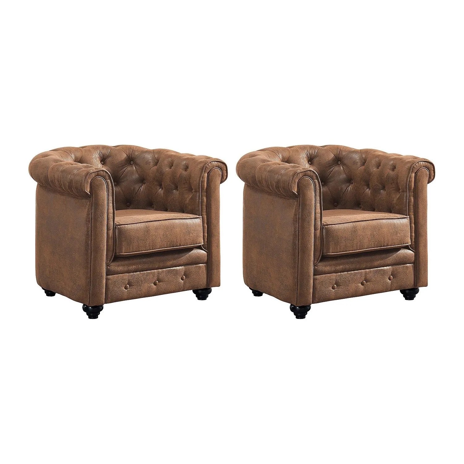 Vente-unique Sessel Mit Gerader Rückenlehne Chesterfield Braun 82 cm