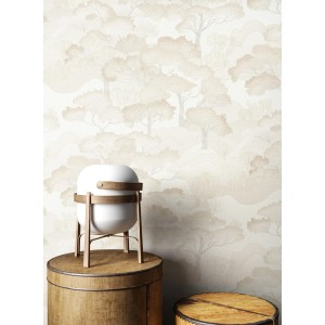 Newroom Vinyltapete Nyakio Creme Bäume Modern FSC®