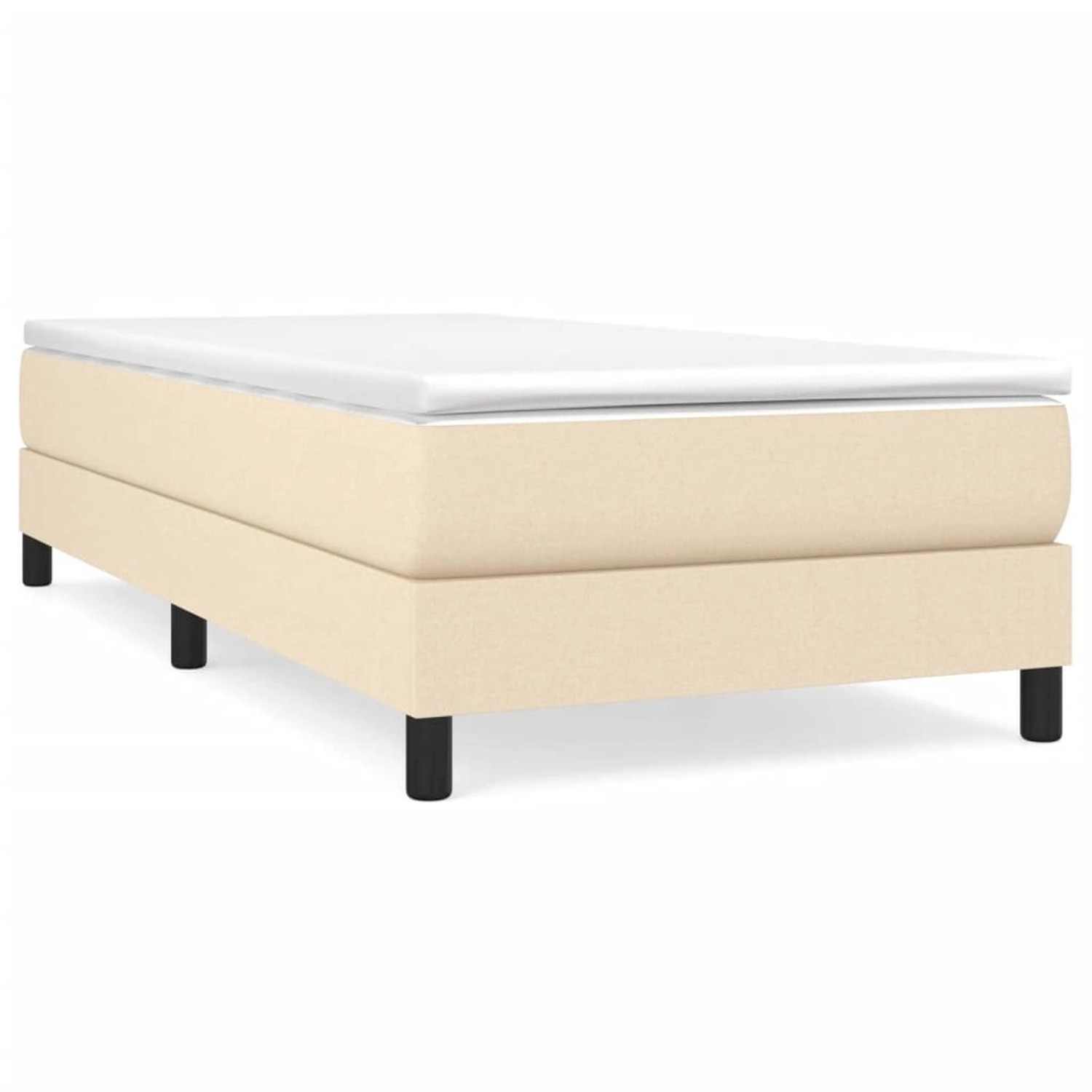vidaXL Boxspringbett, Boxbett mit Matratze Weiß 100x200 cm Kunstleder günstig online kaufen