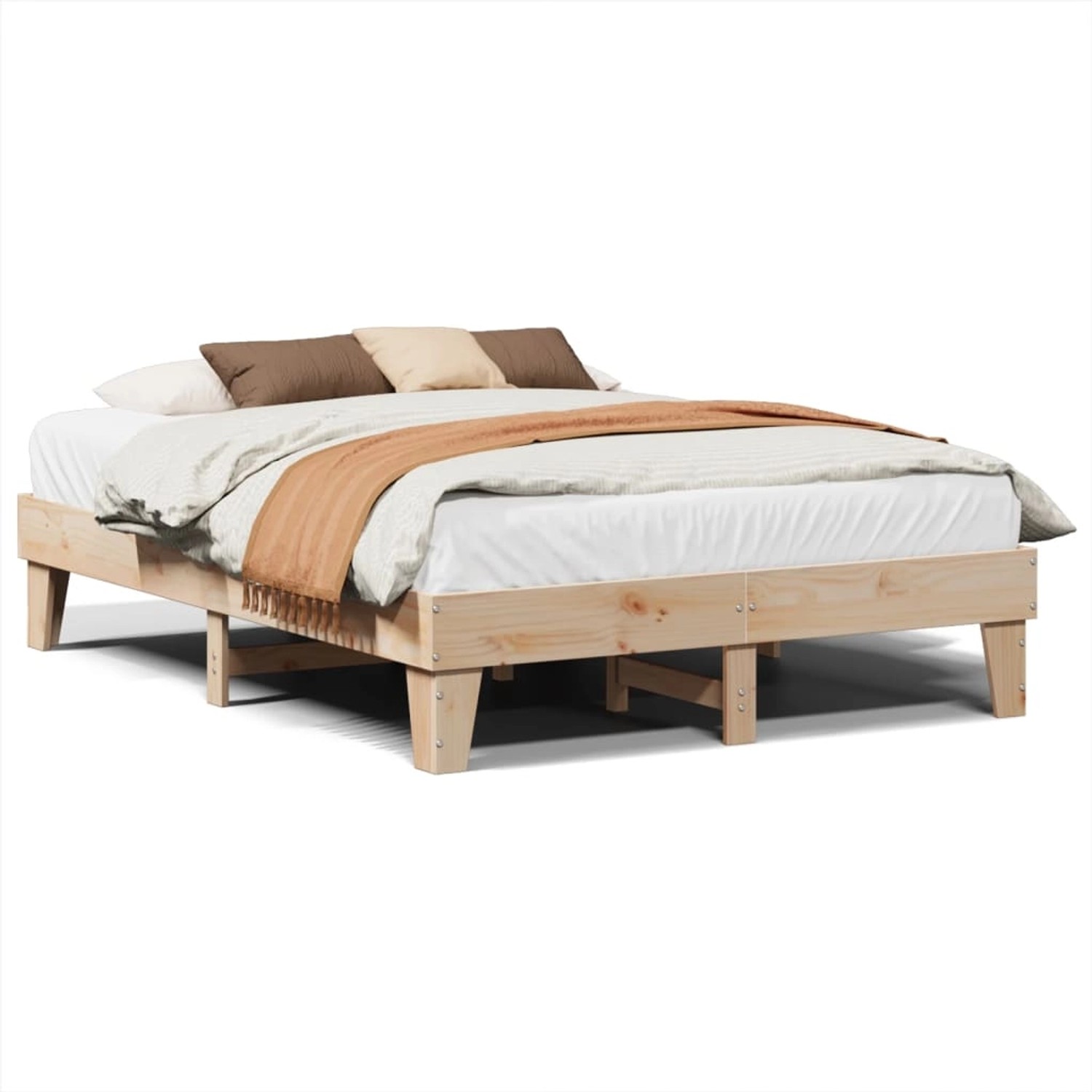 vidaXL Massivholzbett ohne Matratze 140x190 cm Kiefernholz 855367 günstig online kaufen