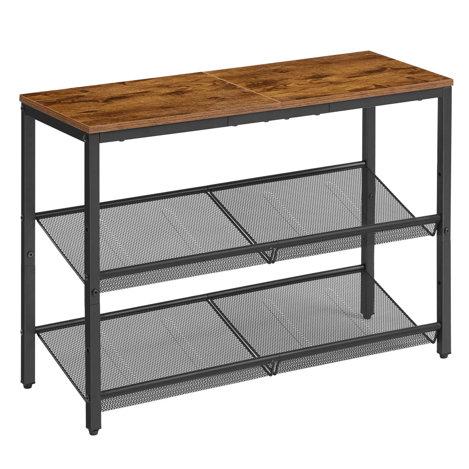 Vasagle Schuhregal mit 3 Ebenen 75 cm x 53 cm x 28 cm Braun