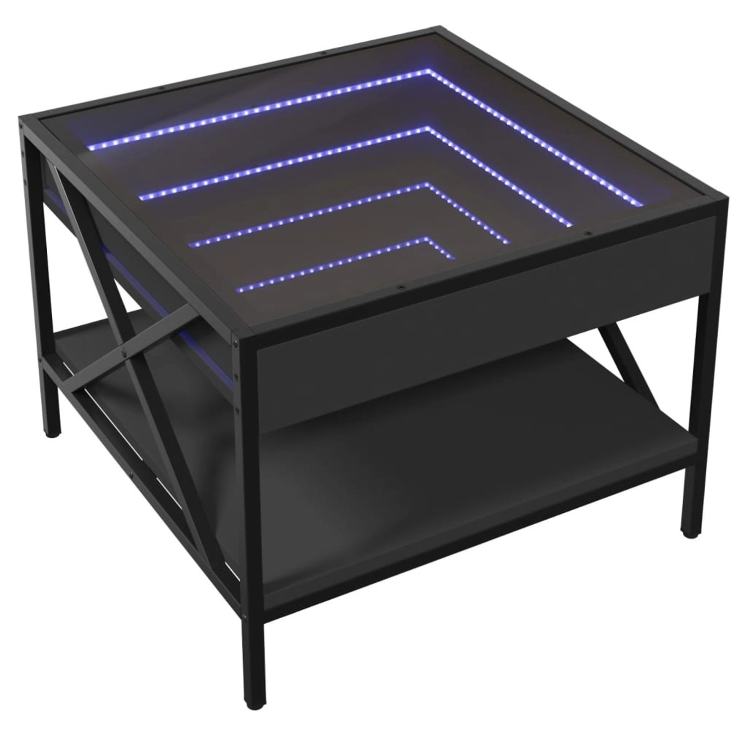 vidaXL Couchtisch mit Infinity-LED Schwarz 50x50x38 cm 847697