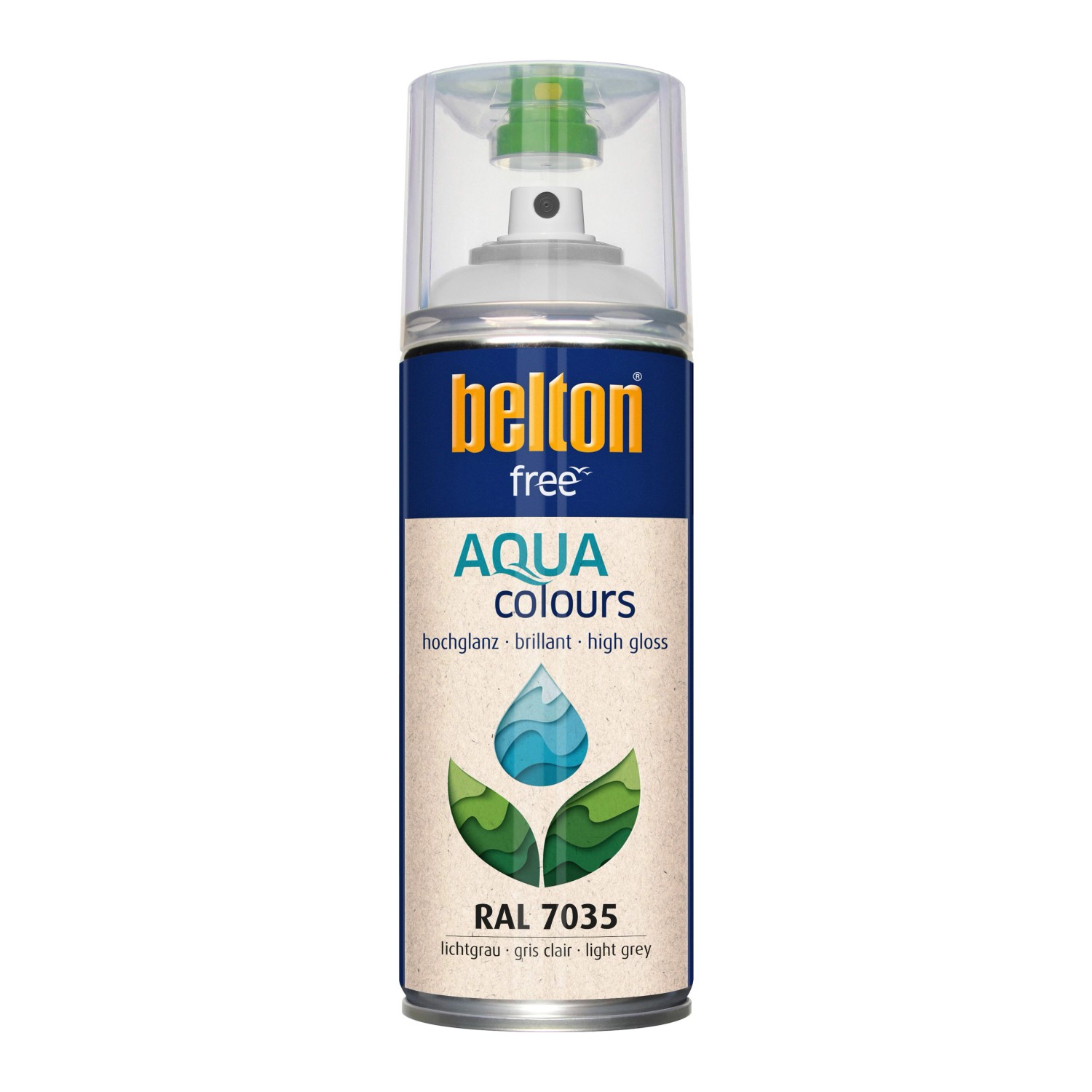 Thumbnail - Belton Free AQUAcolours Buntlack RAL 7035 Lichtgrau hochglänzend 400 ml