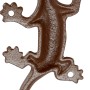 Wandhaken Eidechse aus Eisen, rostrot, als Gartendeko.