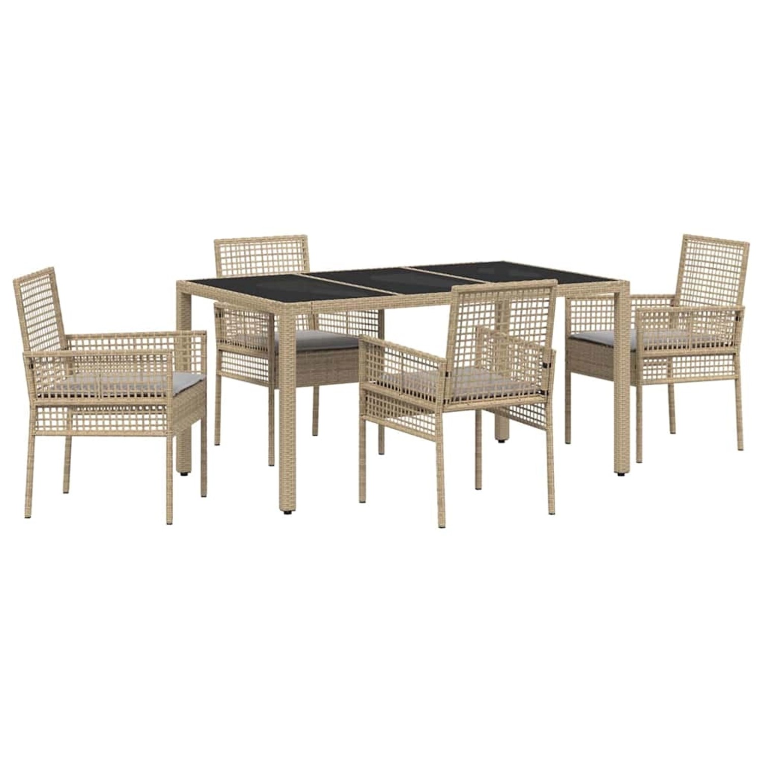 vidaXL Garten Essgruppe 5-Tlg Beige Poly Rattan 3334881 günstig online kaufen