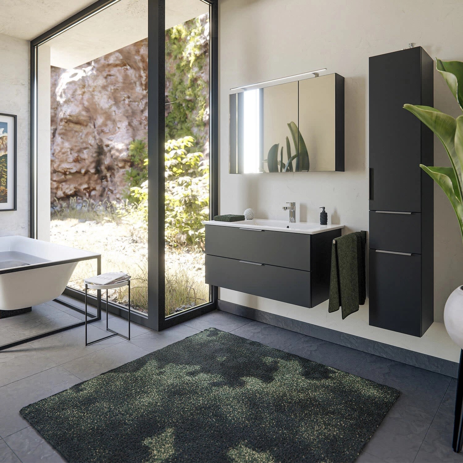 Steinkamp WTU Living 2.0 Schwarz Matt Select mit Villeroy & Boch 