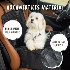 Schwarzer Rudelkönig Hundesitz Auto mit Hund. Gepolsterter Autositz, wasserdicht und sicher.
