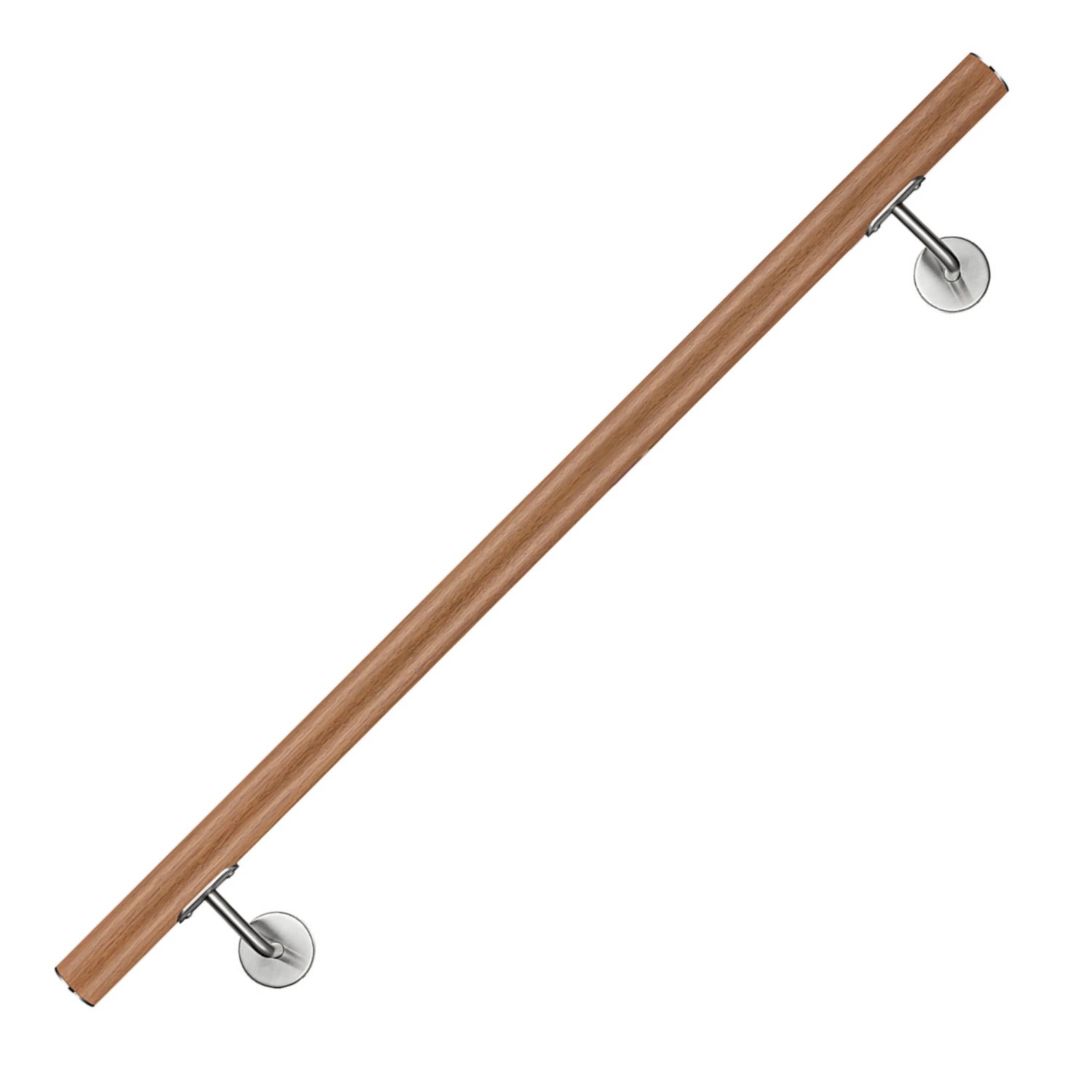 AICA Handlauf Komplettset Edelstahl 120 cm Braun inkl. Befestigungsmaterial
