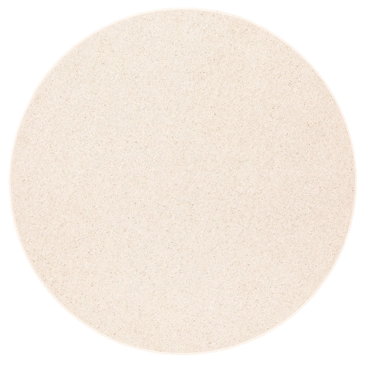 Runder, beiger Snapstyle Natur Teppich aus Wolle (Berber), 200 cm Durchmesser.
