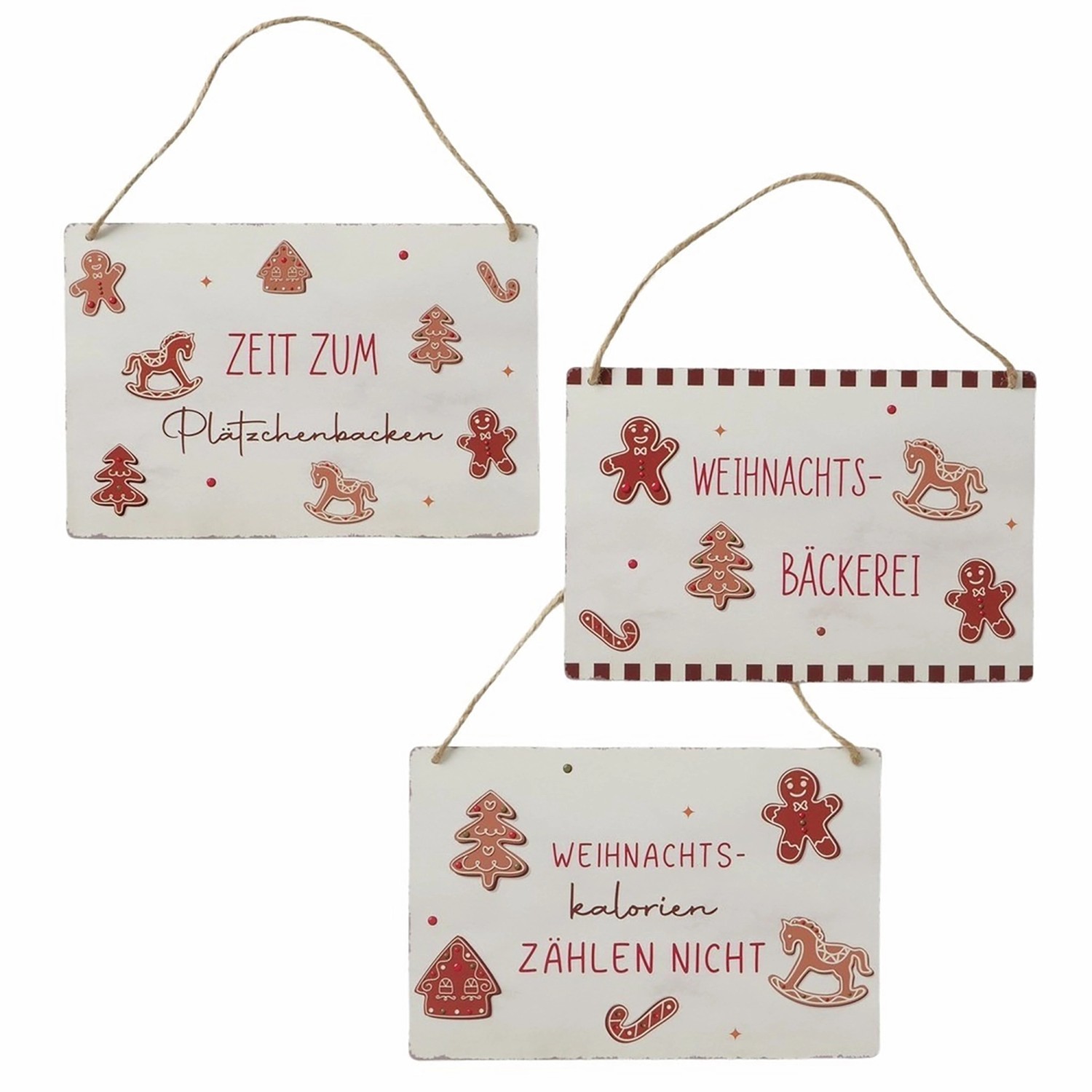 Boltze Schild Ginger Rechteck 0,5 cm x 21 cm x 14 cm Mehrfarbig 3-fach sortiert