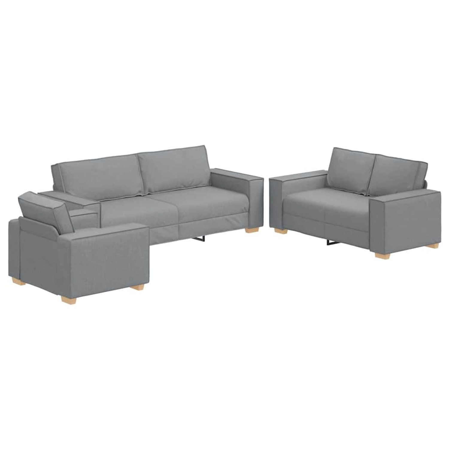vidaXL Sofa-Set 3-Tlg Hellgrau Leinenmischgewebe 3324609 günstig online kaufen
