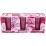 HS Candle Duftkerzen Classic, 3er Pack Wilde Rose im dekorativen Rosenkarton.
