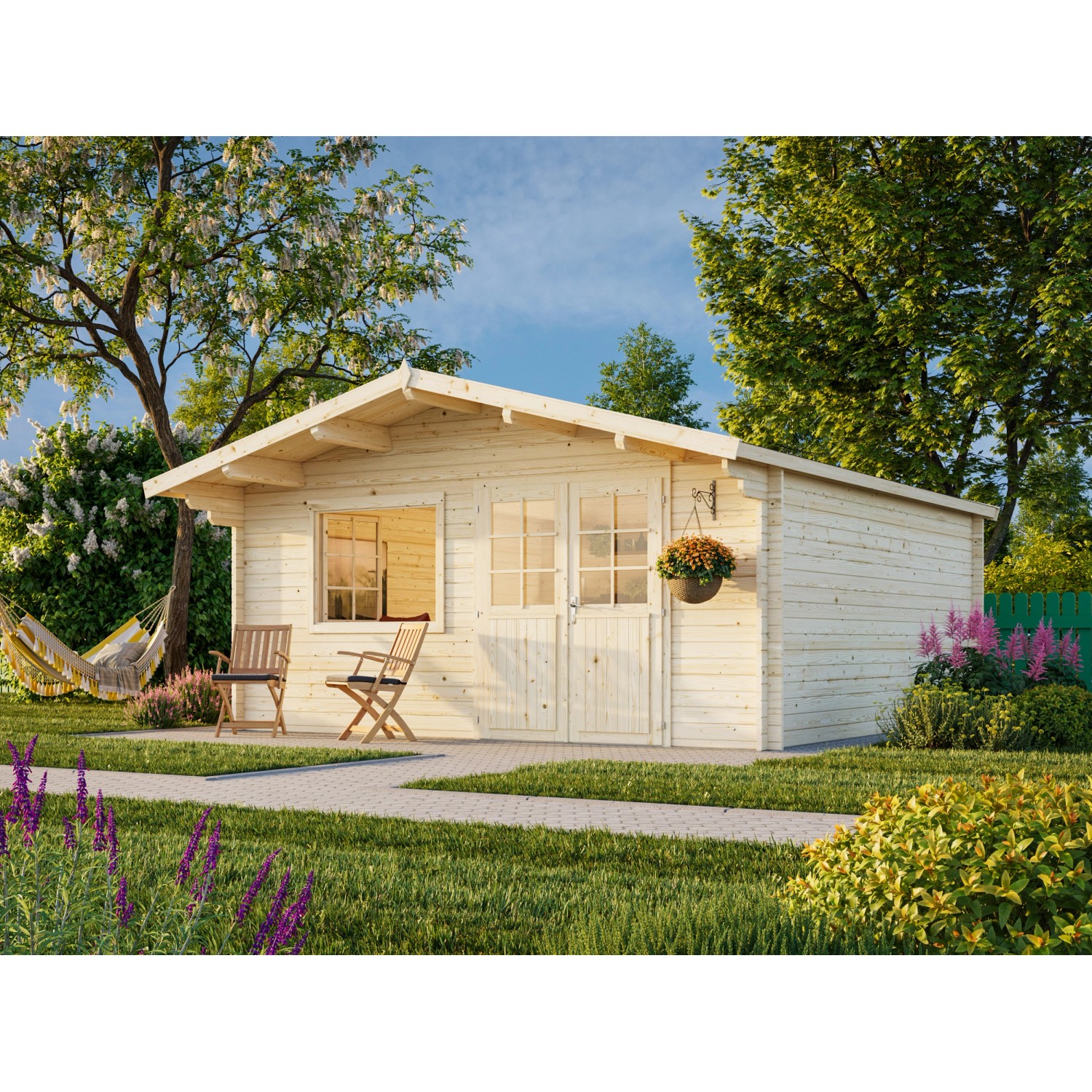 Palmako Gartenhaus Britta 480 x 480 cm Lackiert Grau-Anthrazit FSC® günstig online kaufen