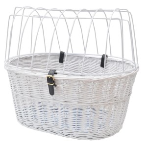 Aumüller Fahrrad-Tierkorb mit Halter 52 cm Gepäckträgermontage Weiß