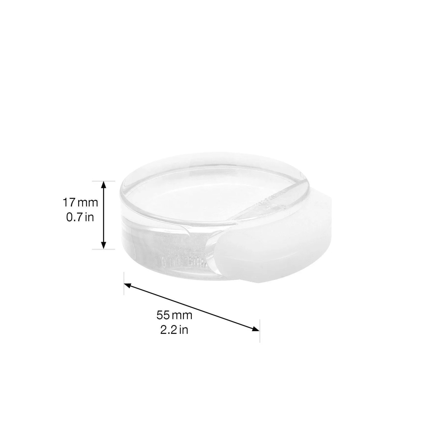 Transparenter Wagner Bodentürstopper Clear, Ø 50 mm, Höhe 55 mm, selbstklebend.