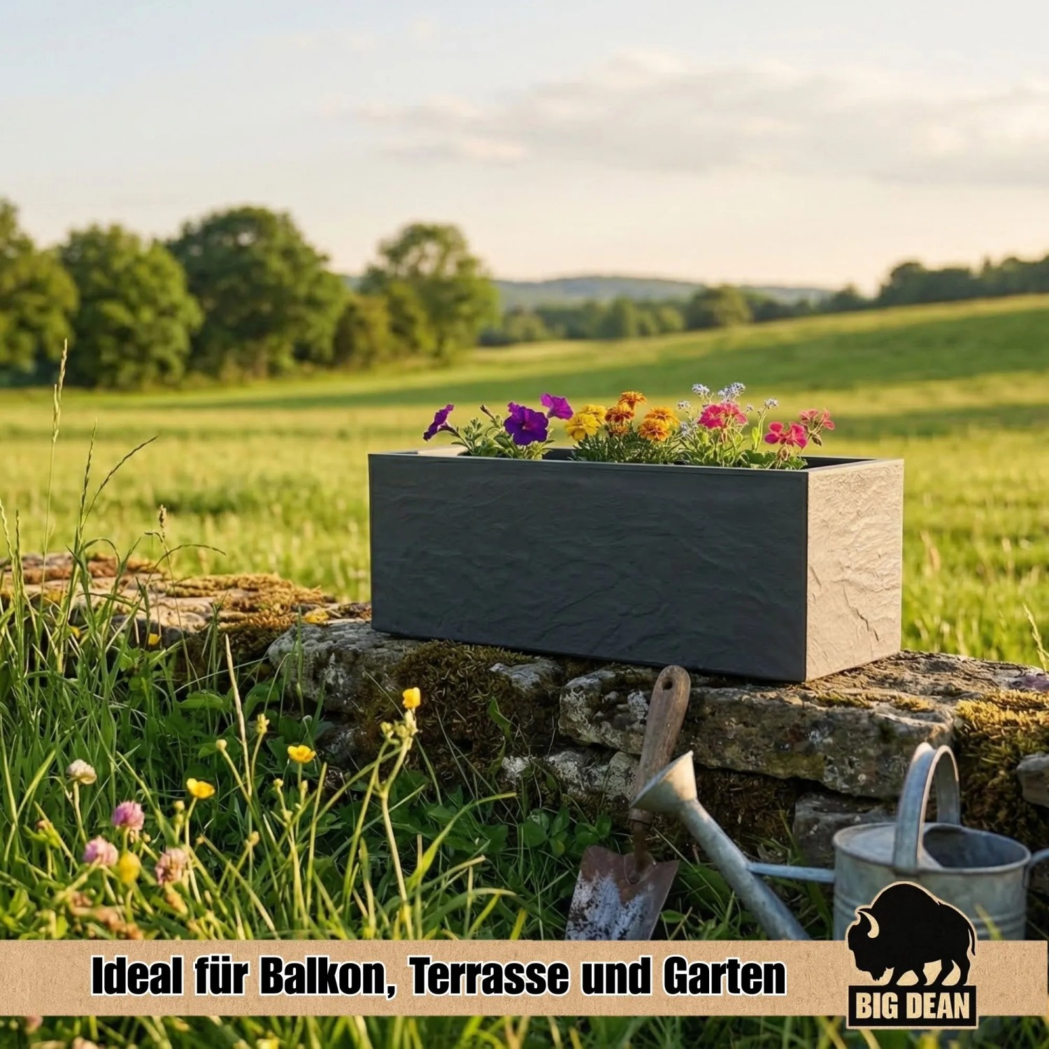 BigDean Pflanzkübel Vulkano 72L Rechteckig Blumenkasten Mit Wasserspeicher_6