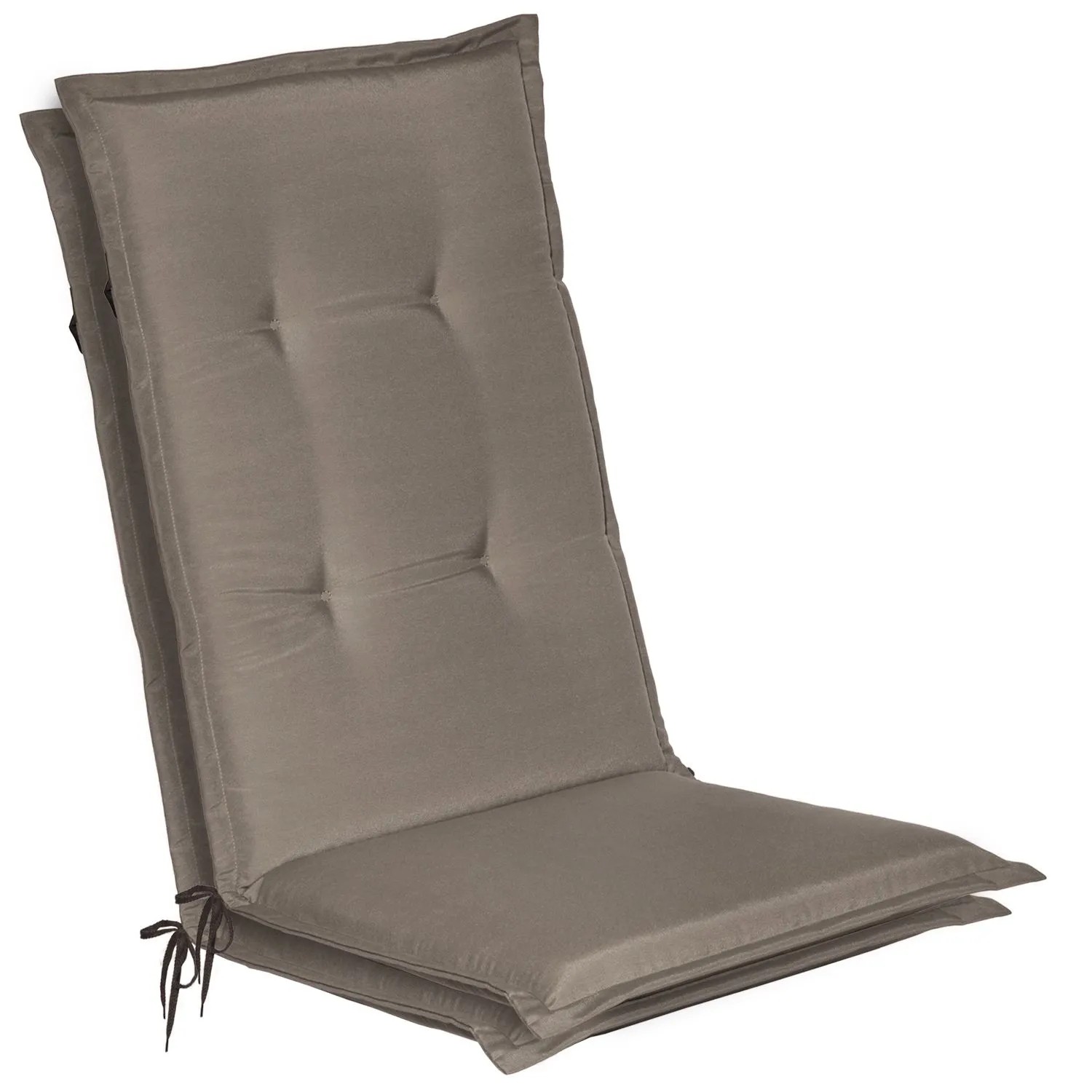 Beautissu 2er Set Gartenstuhlauflage Loft HL Taupe 120x50x6cm