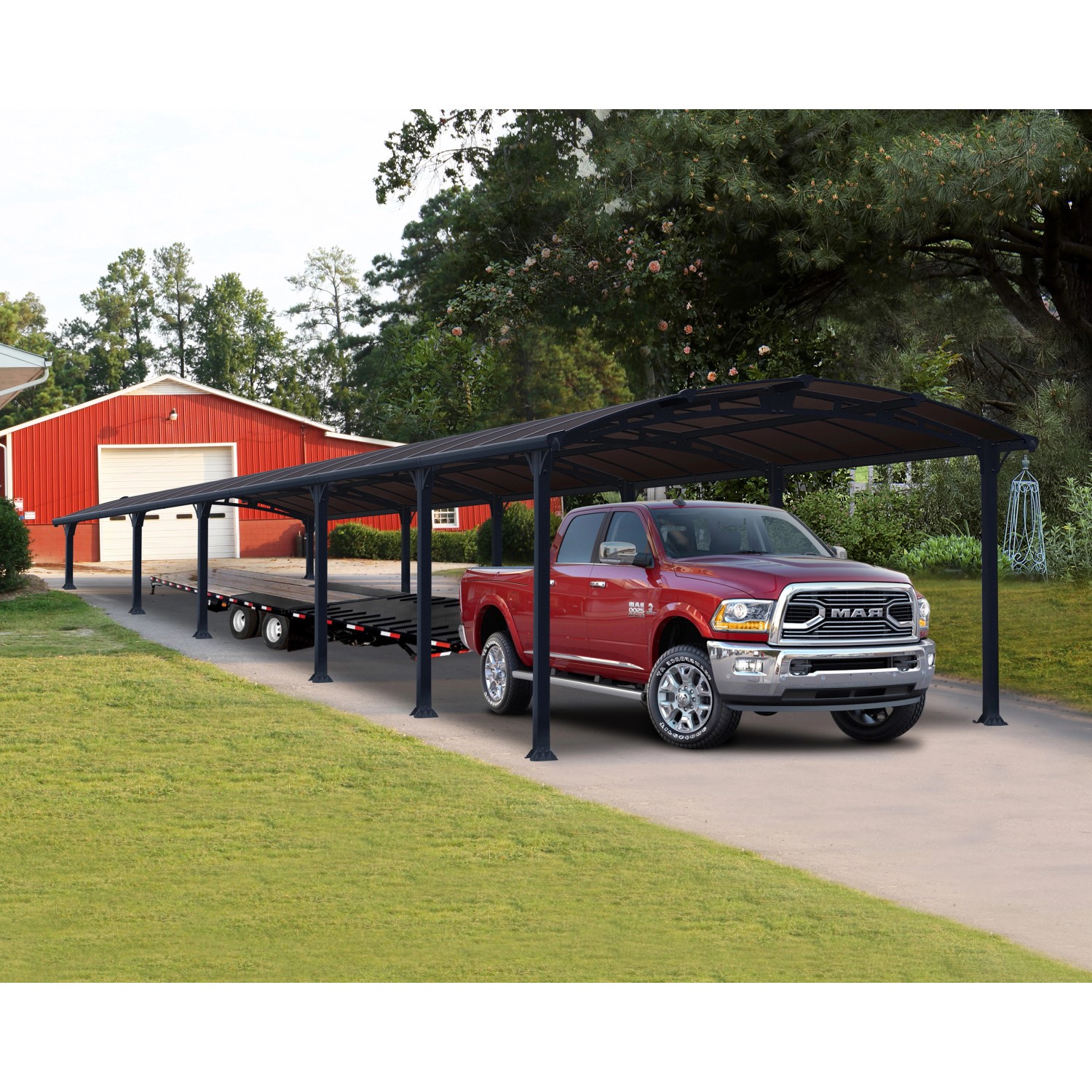 Palram - Canopia Carport Arcadia 12700 Anthrazit 360 cm x 1300 cm günstig online kaufen