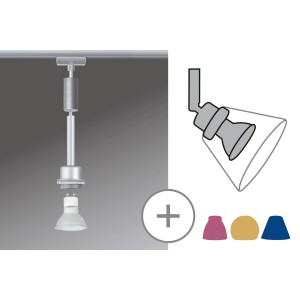 Paulmann URail LED-Pendel DecoSystems, Chrom matt, ohne Lampenschirm. Für individuelle Schienensysteme.