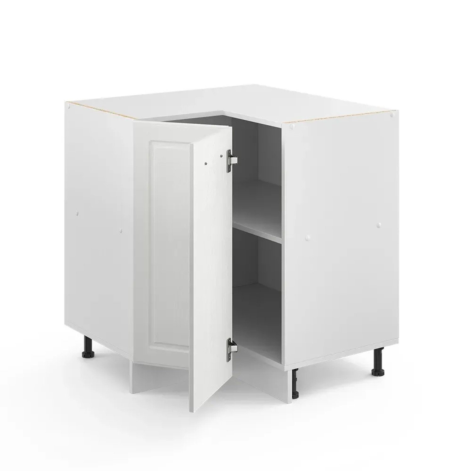 Vicco Eckunterschrank R-Line, Landhausstil, weiß, 76 cm breit, ohne Arbeitsplatte.