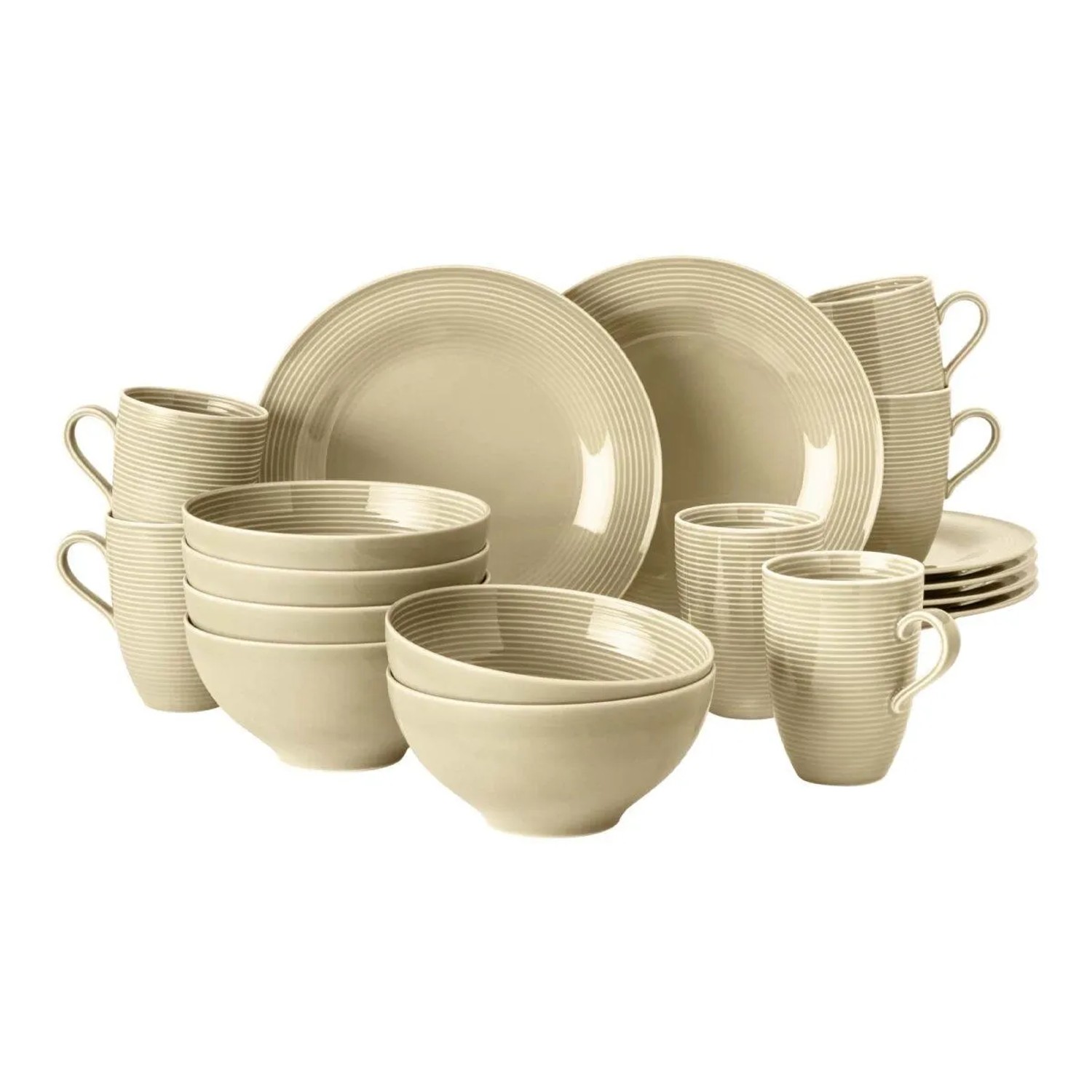 Seltmann Weiden Beat Color Glaze Frühstücks-Set 18-teilig Sandbeige