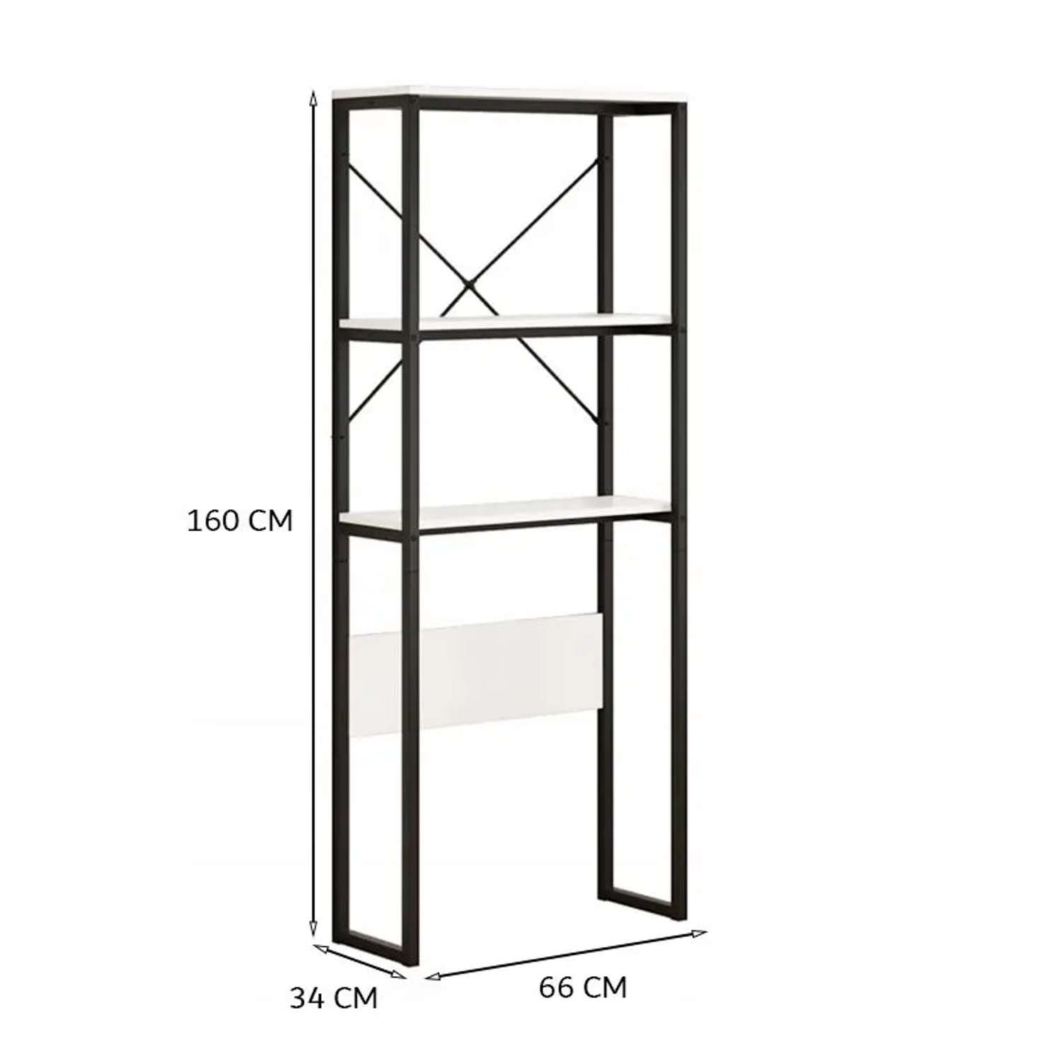 Rebiko Regal Badezimmerschrank Über Toilette Waschmaschine Loft Industrial Regale 160 Cm_7