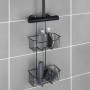 Schwarzer Wenko Thermostat-Dusch-Caddy Milo mit 2 Etagen zur Aufbewahrung in der Dusche.
