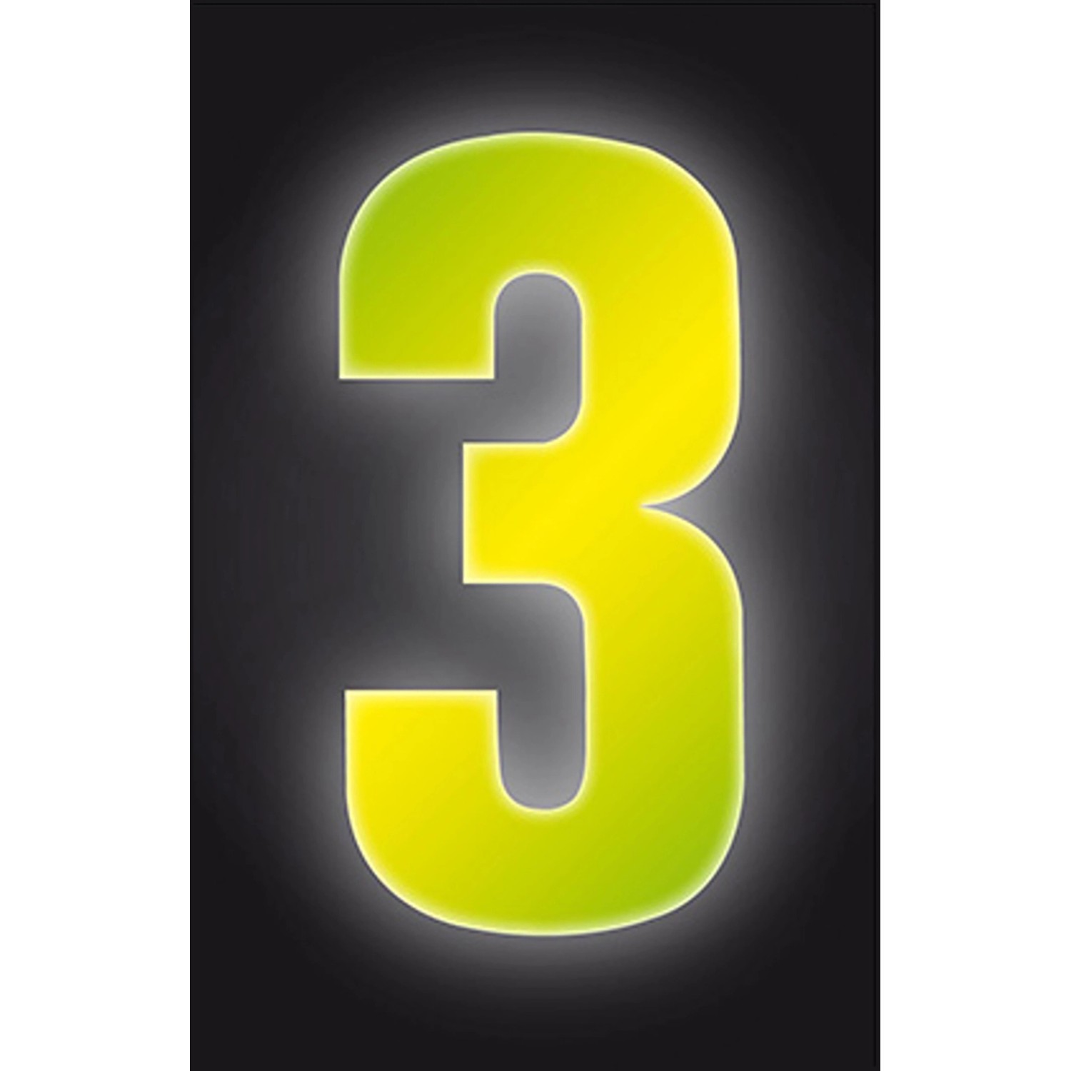 Conacord Klebezahl 3 Reflektierend 8 cm Gelb günstig online kaufen