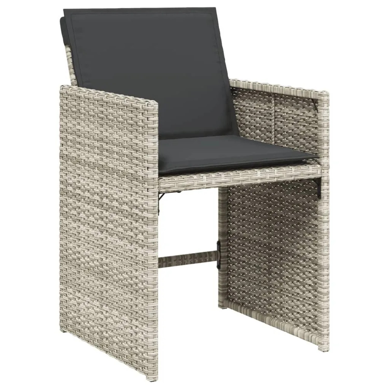 vidaXL Gartenstühle mit Kissen 4 Stk Hellgrau Poly Rattan 4007460 günstig online kaufen