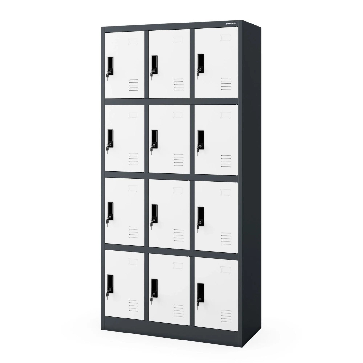 Jan Nowak Spind Fächerschrank MARCIN 185 x 90 x 40 cm Anthrazit-Weiß